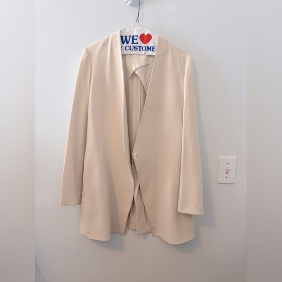 THEORY Winola Open Front Blazer Jacket in an off white/beige - size 2 - Picture 7 of 14